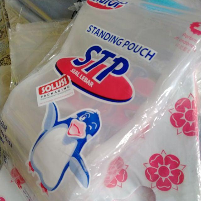 Isi 50pcs Standing Pouch 14x22cm Blutop/stand Pouch/plastik Klip Kemasan Kantong