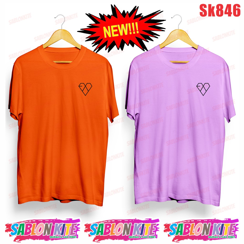 MURAH!!! KAOS EXO LOVE LOGO KECIL SK846 UNISEX COMBED 30S