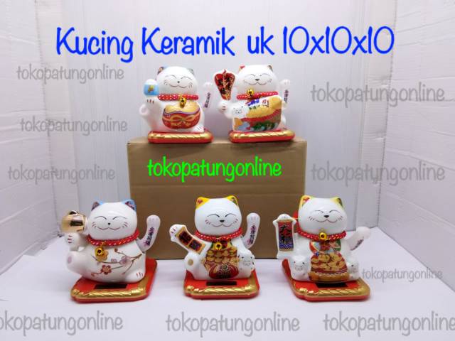 Kucing Lucky Cat Keramik Maneko Neki New