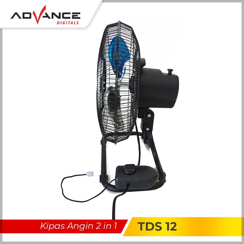 Kipas Angin Advance 2in1 TDS12 tds 12 wallfan deskfan 2 in 1 (bisa meja dan dinding)