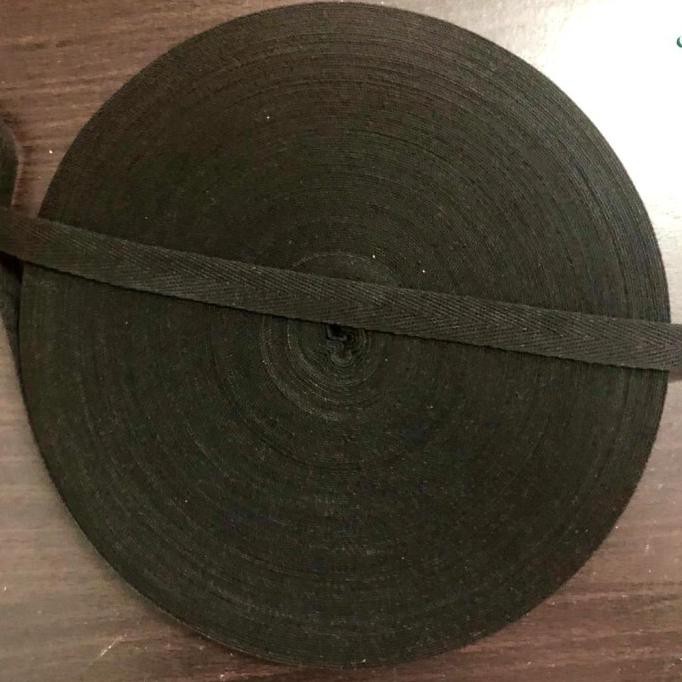 

[[BISA COD]] Pita katun twill tape HITAM / label katun 1,5 cm isi 50 yard