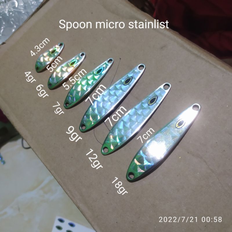 lure Spoon mini stainlist umpan Micro UL markonyeh, umpan casting UL