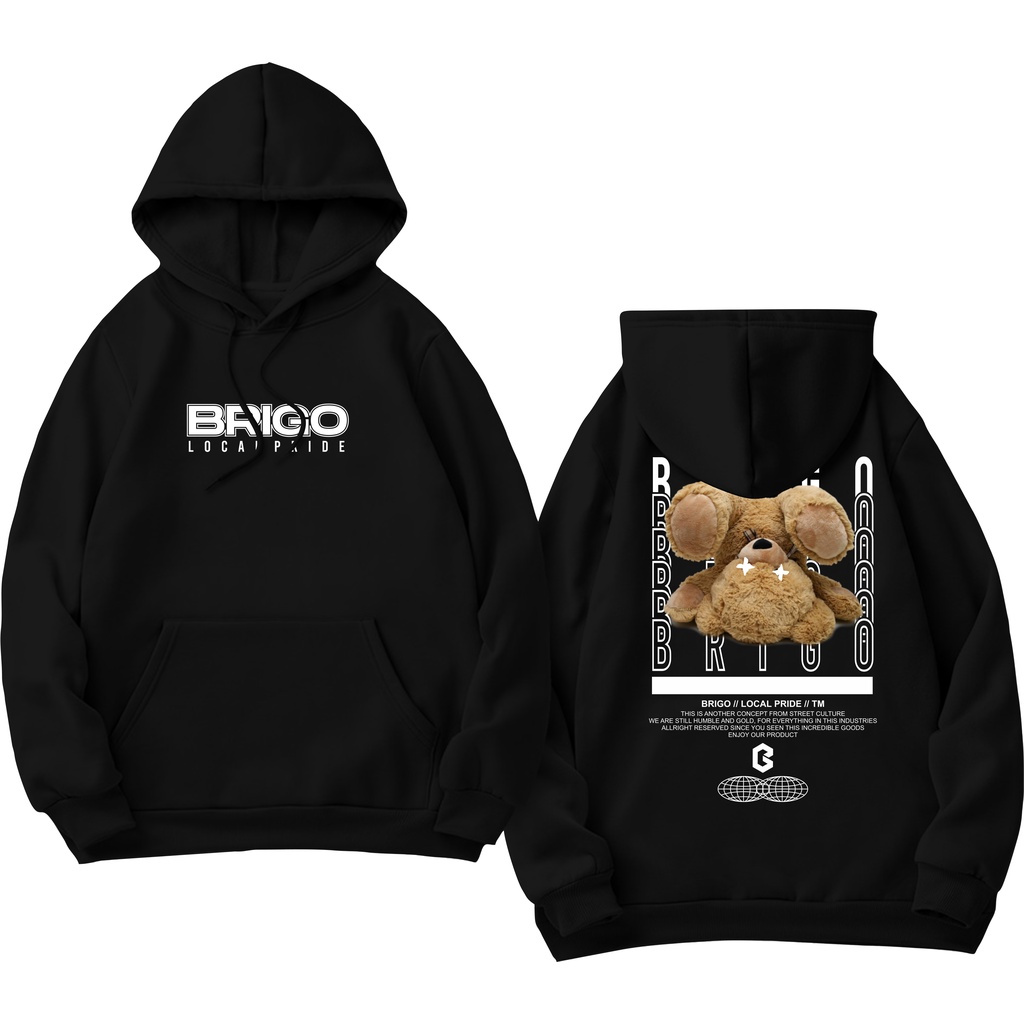 BRIGO Jumper Hoodie Something Bear   II Sweater Hoodie BRIGO Sablon DTF Fleece Cotton II SIZE M-XXL (Pria &amp; Wanita) Free stiker&amp;Gantungan Kunci