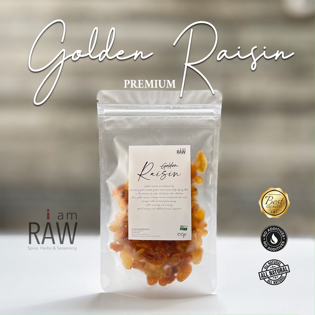 

IAM RAW GOLDEN RAISIN PREMIUM 100gr | KISMIS KUNING ORIGINAL 100gr