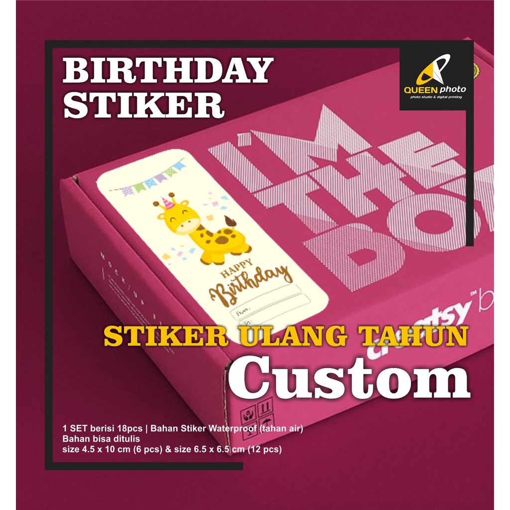 

18 PCS Stiker Ulang Tahun | Stiker Ultah | Birthday Sticker | Birthday Gift | Custom