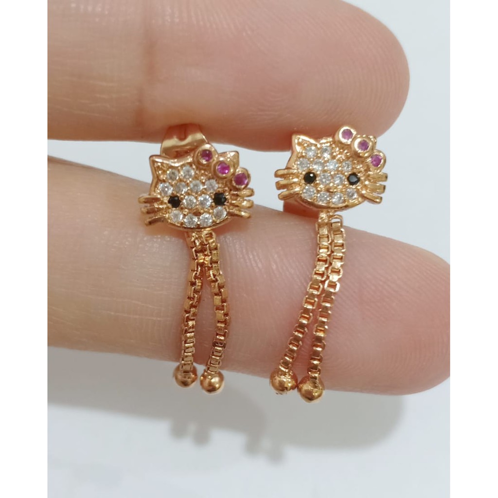 Anting Anak Hello Kitty - Perhiasan Imitasi Xuping Lapis Emas