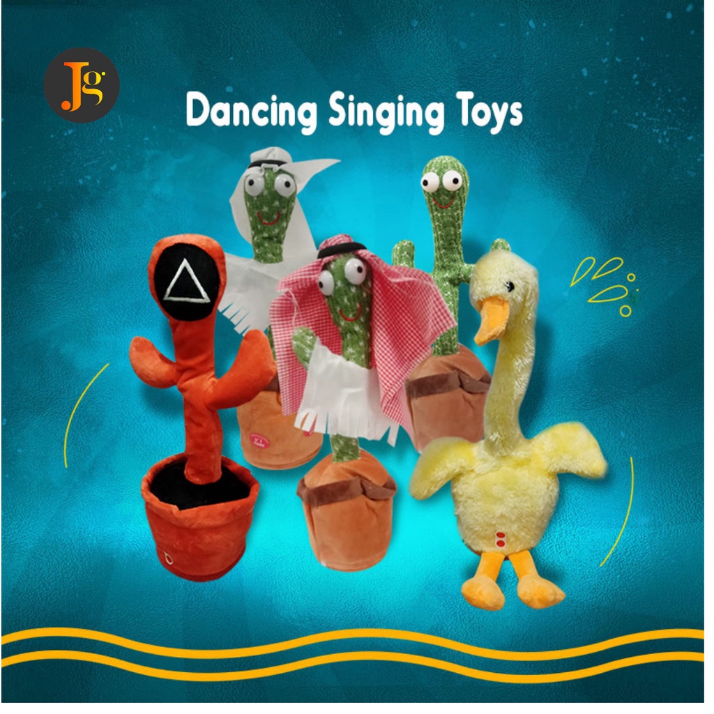 Boneka Pintar Kaktus Joget USB Charge Bisa Ngomong Rekam Bicara Menari Dancing