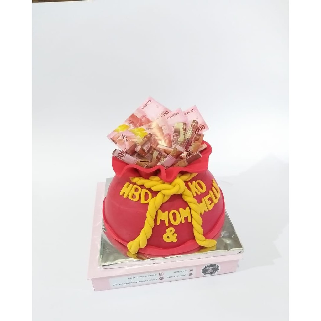 

Kue Tart Cake Moneybag Kantung Uang Custom Design Surabaya