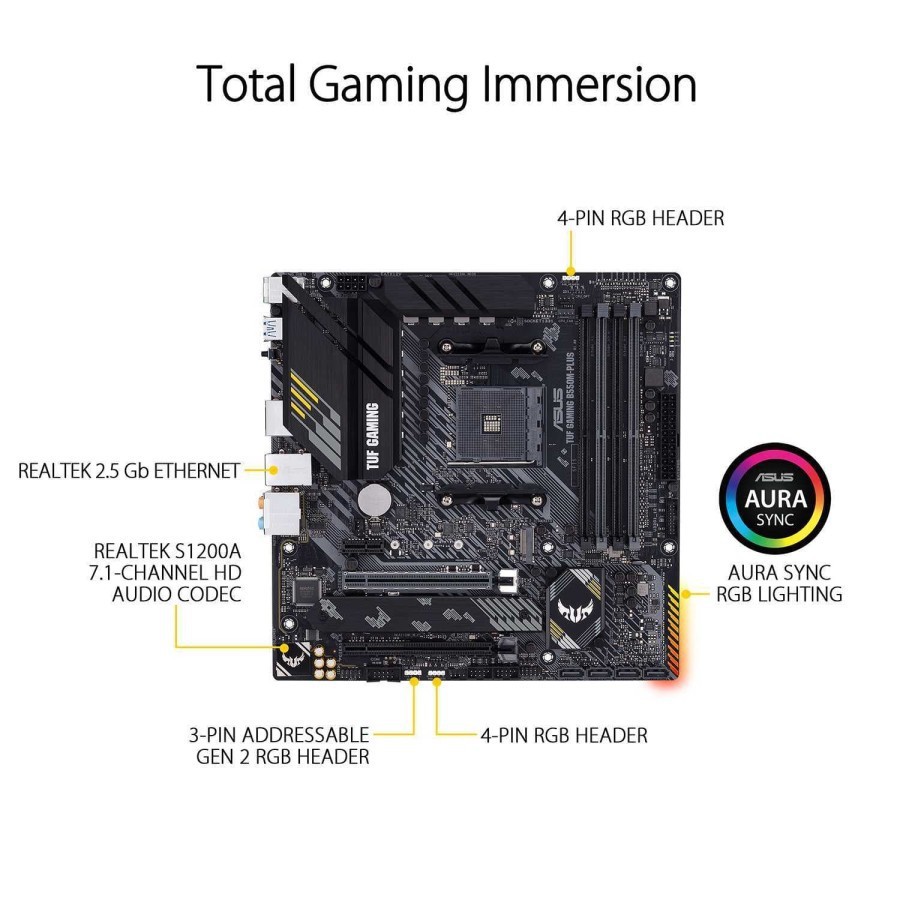 Mainboard Asus Tuf Gaming B550M-Plus AMD AM4 - Asus B550M Plus Gaming - AM4 - Asus B550 M Plus