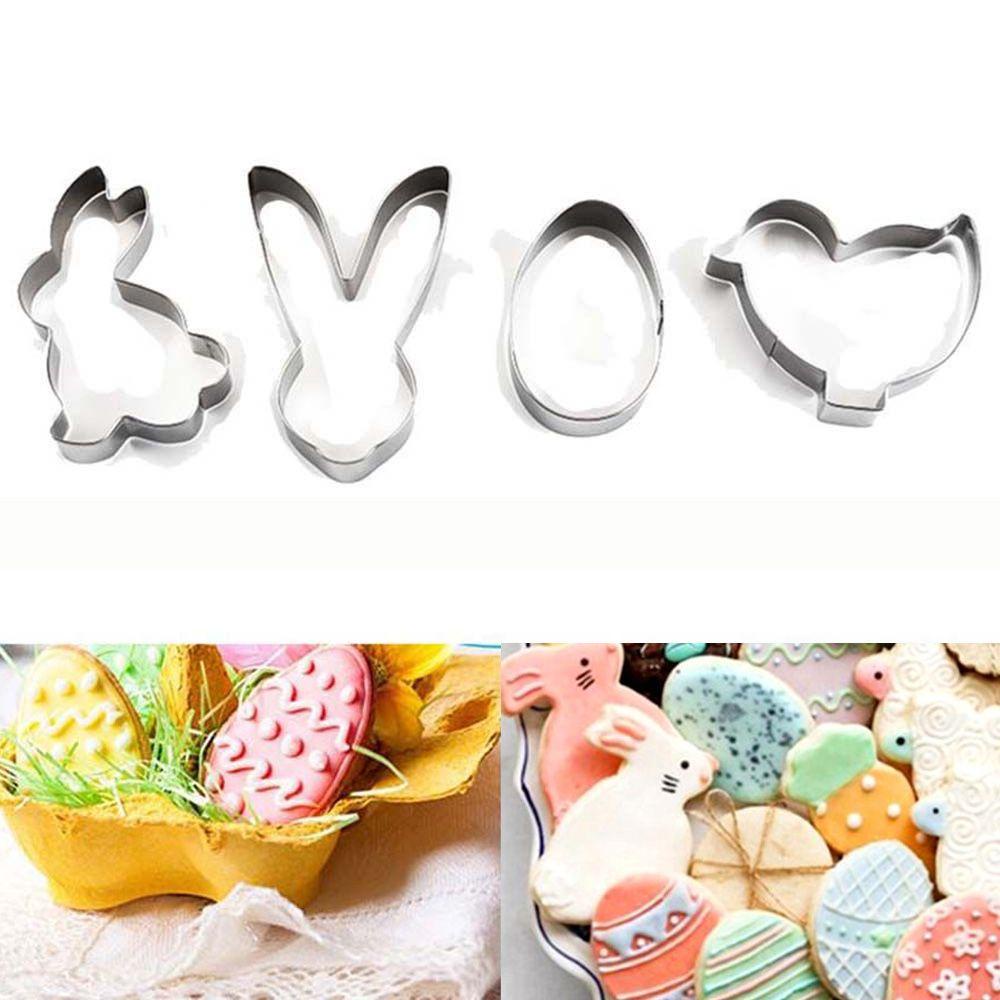 Solighter Easter Biscuit Mold Cetakan Fondant Baking &amp; Pastry Tools Cetakan Kue Kering Rabbit Chick Cookies Cutter