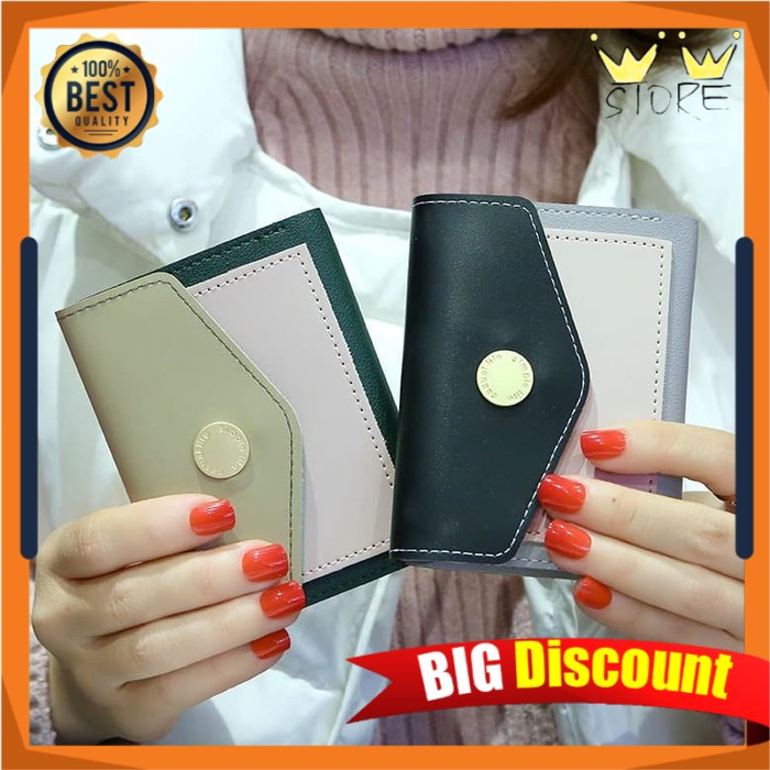 A92 DOMPET KECIL WANITA KARTU LIPAT MINI PENDEK CEWEK WALLET SIMPLE KULIT PREMIUM IMPORT KOREA