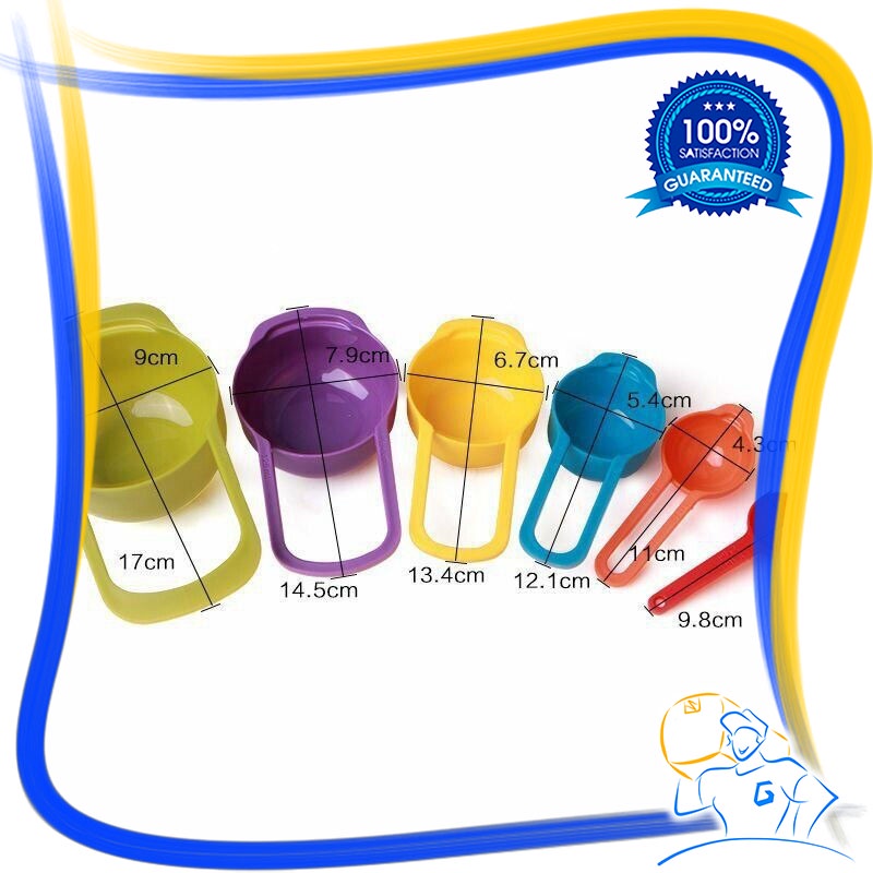 Sendok Ukur Bumbu Gula Garam Kopi Tepung Sendok Takar Measuring Spoon Measuring Cup 6 in 1 Food Grade Warna Warni