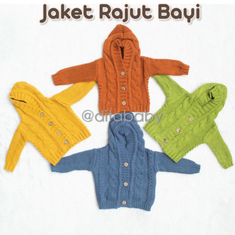 JAKET BAYI RAJUT/CARDIGAN RAJUT BAYI/BAJU HANGAT BAYI/BAJU TEBAL BAYI/CARDIGAN HOODIE BAYI