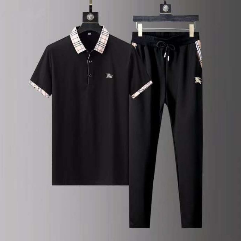 polo shirt setel gucci mirror quality hitam baju pria kaospolo set