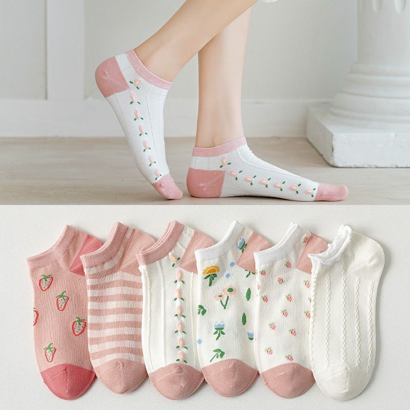 [COD] Kaos Kaki Pendek Cewek Kaos Kaki Semata kaki Warna Pink Motif Strawberry Kaos Kaki Import Lucu Gaya Korea Kaos Kaki Fashion