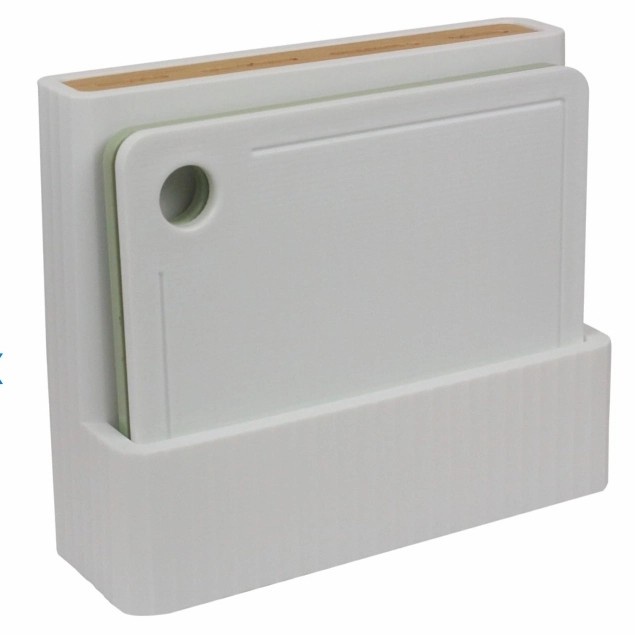 Telenan - Set Talenan Putih Dan Hijau Dan Tempat Wadah Pisau Warna Kayu