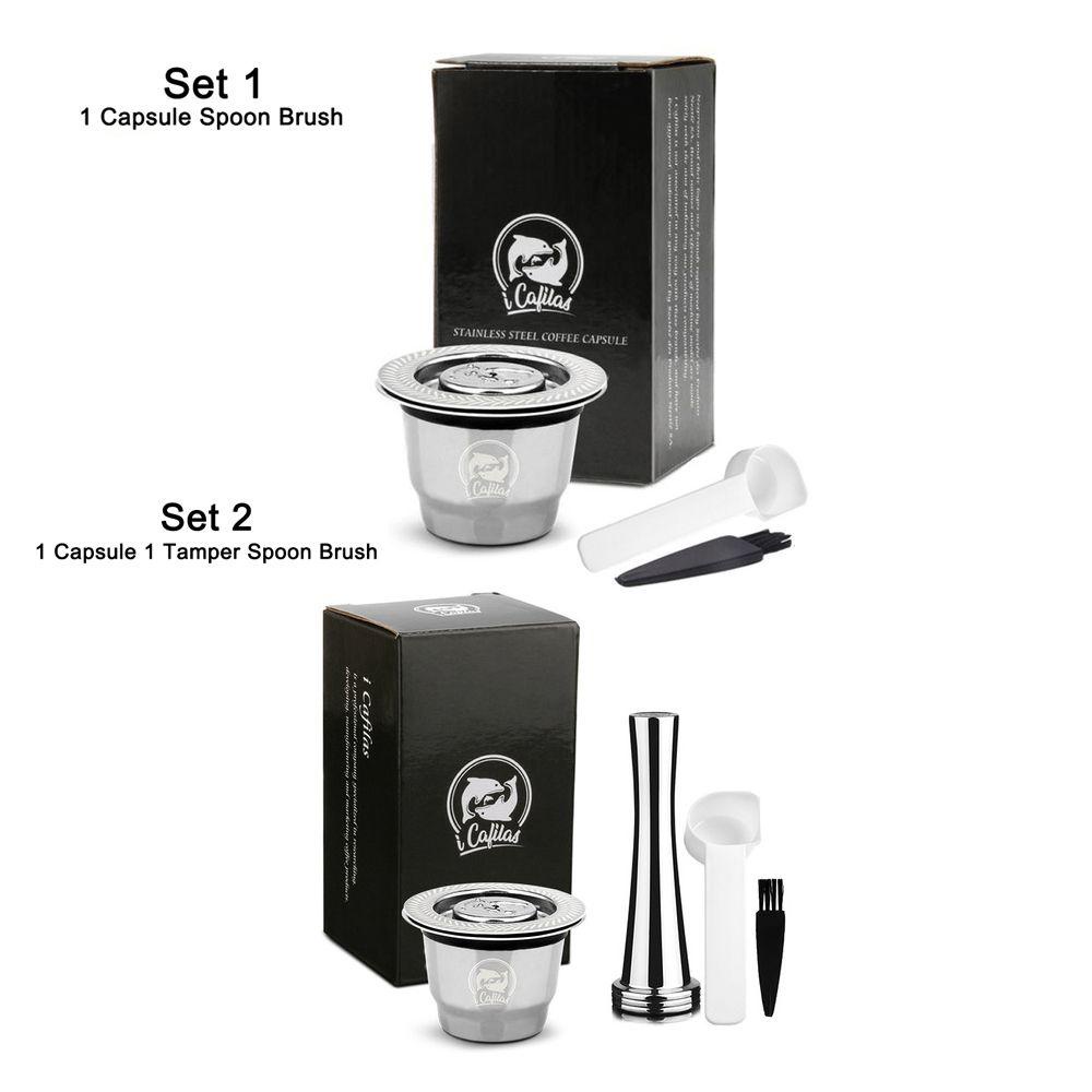 Preva Coffee Capsule Alat Kopi Sendok Stainless Steel Brush Reusable Pods