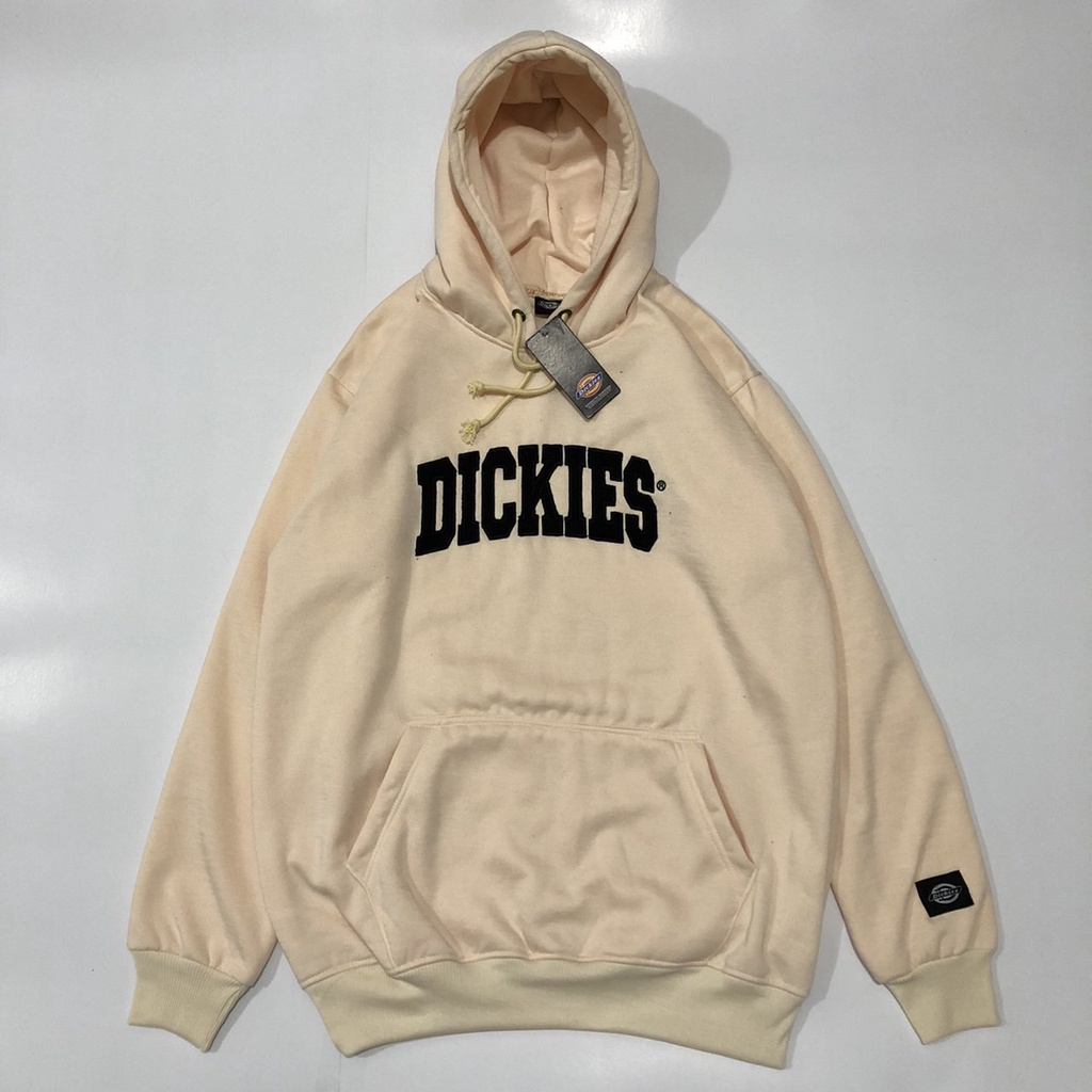 Sweater Hodie Dickies Fullbordir&amp;Fulltag Hoodie Pria DiCKIES Flece Tebal Sweatshirt Hoodie Original Dickies Cream