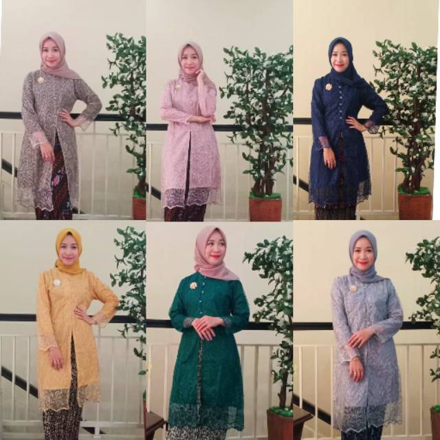 REAL PICT SET KEBAYA TRADISIONAL - TUNIK KEBAYA Tile BUSUI- KEBAYA TULLE