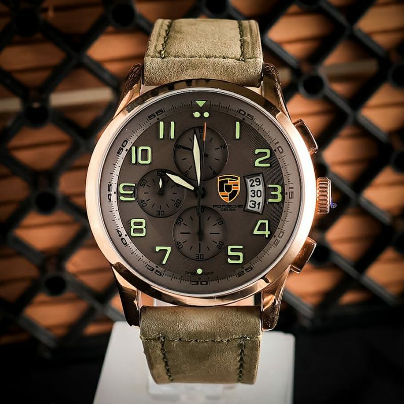 Jam Tangan Pria Merk Porsche Design Leathers Baterai