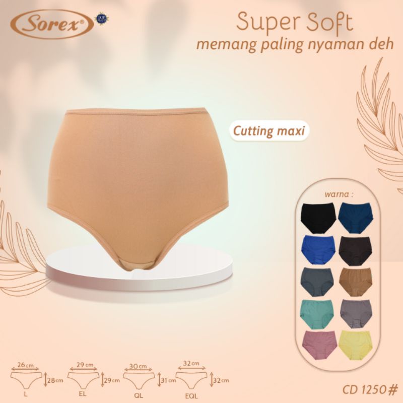 SOREX CD 1250 celana dalam wanita supersoft maxy jumbo (L, EL, QL,EQL)