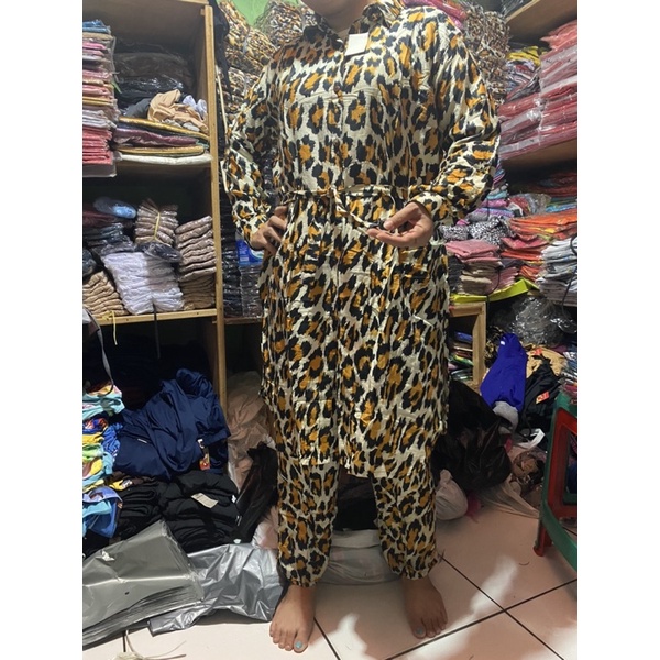 SETELAN LONG TUNIK WANITA MOTIP MACAN ALL SIZE MOTIP MACAN KIRIM RANDOM