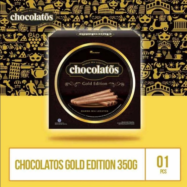 

GERY chocolatos dark chocolate wafer roll gold edition 350gr