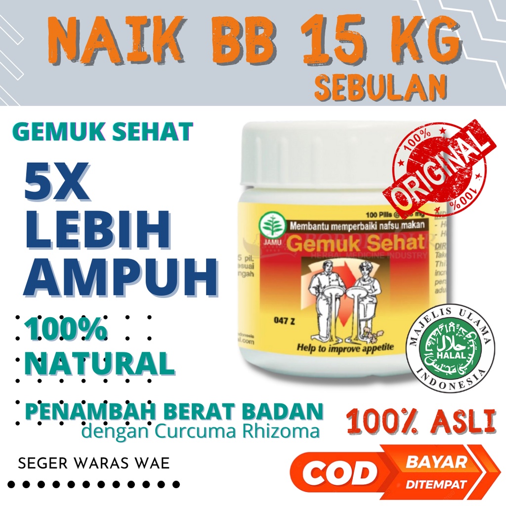 OBAT PENGGEMUK BADAN / Madu Gomuk Badan / Pil Penggemuk Badan / Penambah Nafsu Makan / Samyunwan / Gemuk Sehat Botol 100 Pil