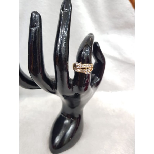 CP1230DLM cincin bunga permata double emas kuning asli berat 3.250 no 14 d 1.7 kadar 420% 9k