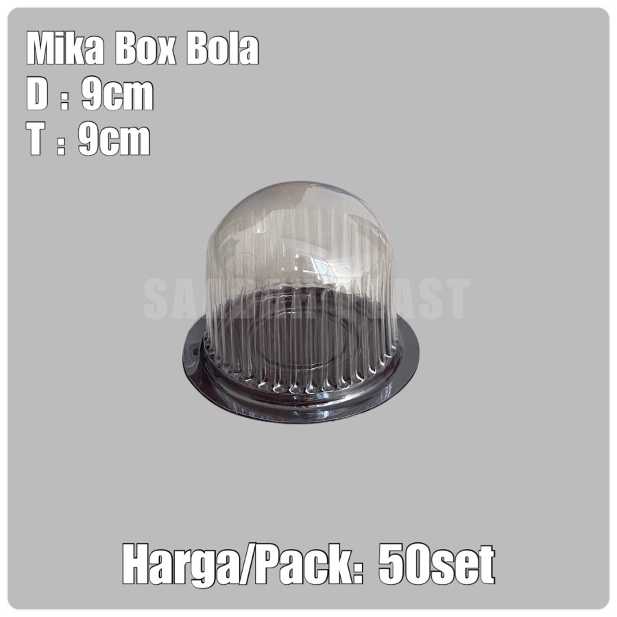 (ISI 50) Mika Box Bola Mini Kue Brownies Bulat Cup Cake / Tray Tart Mini