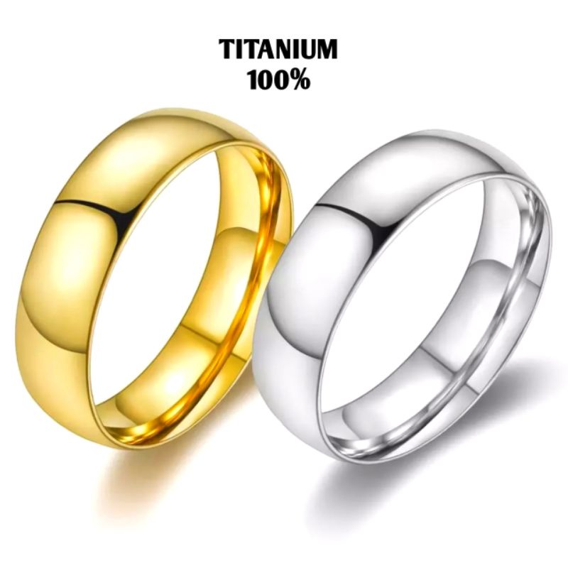 Cincin nikah titanium tunangan-pasangan-sahabat-couple anti luntur