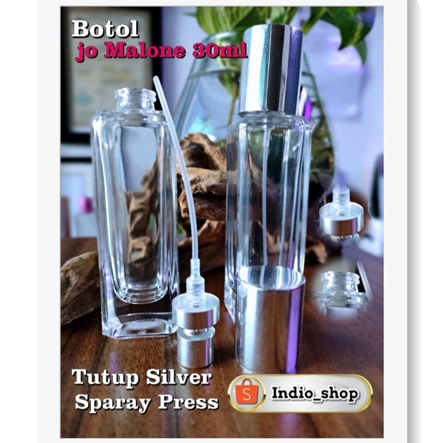Botol parfum 30ml JoMalone press silver tutup rata