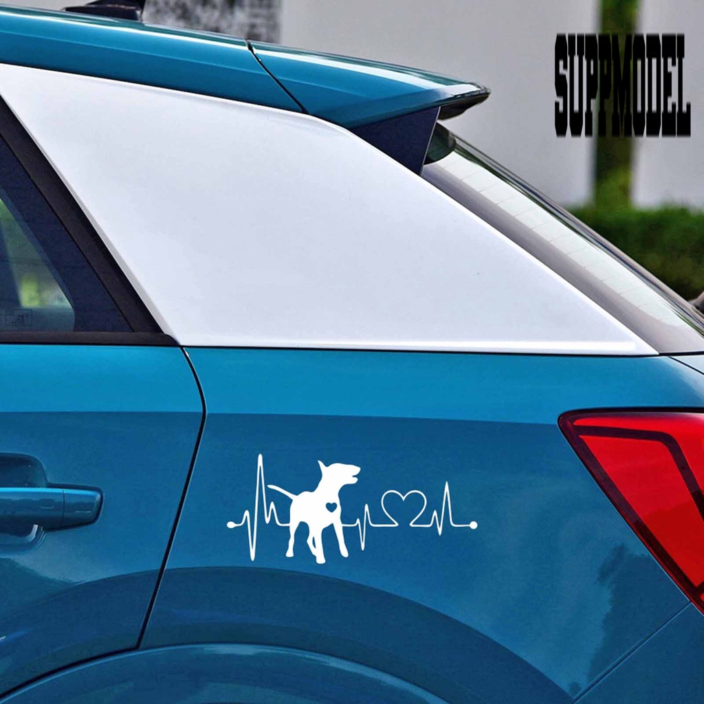 Stiker Decal Motif Detak Jantung Anjing Tahan Panas Untuk Mobil