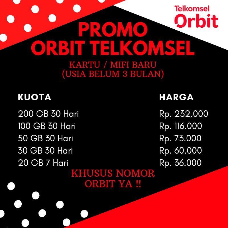 Kuota / Paket Data Orbit Telkomsel