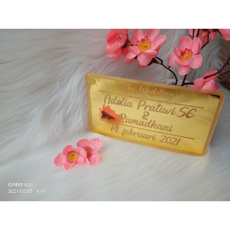 DEKORASI MAHAR / CUSTOM NAMA PENGANTIN AKRILIK