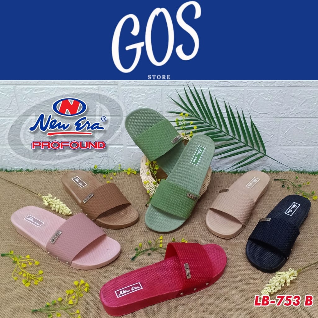 BB NEW ERA LB 753.B Sandal Karet Wanita Slop Sandal Slop Jelly Sandal Wanita Slip On Terbaru Santai