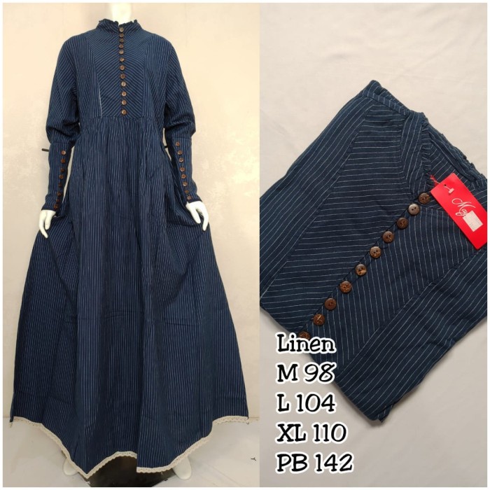 PREMIUM GAMIS LINEN IMPORT BY ASAKI - MOTIF 4, M