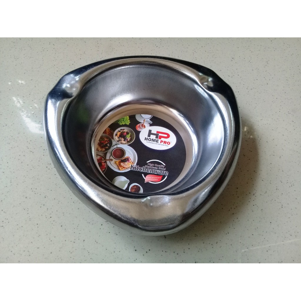 Asbak Segitiga D12cm Stainless Steel Tebal Anti Karat - Home Pro