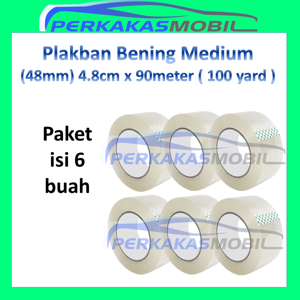 

6 pcs Lakban Selotip Isolasi Solasi Solatip Bening Transparan 48mmx90m 100 yard Adhesive Tape
