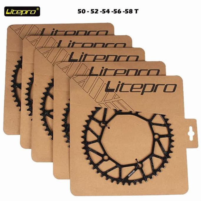 Litepro Ultralight Chainring Bcd 130 Black Folding Bike Sepeda Lipat - Ultralight 50T