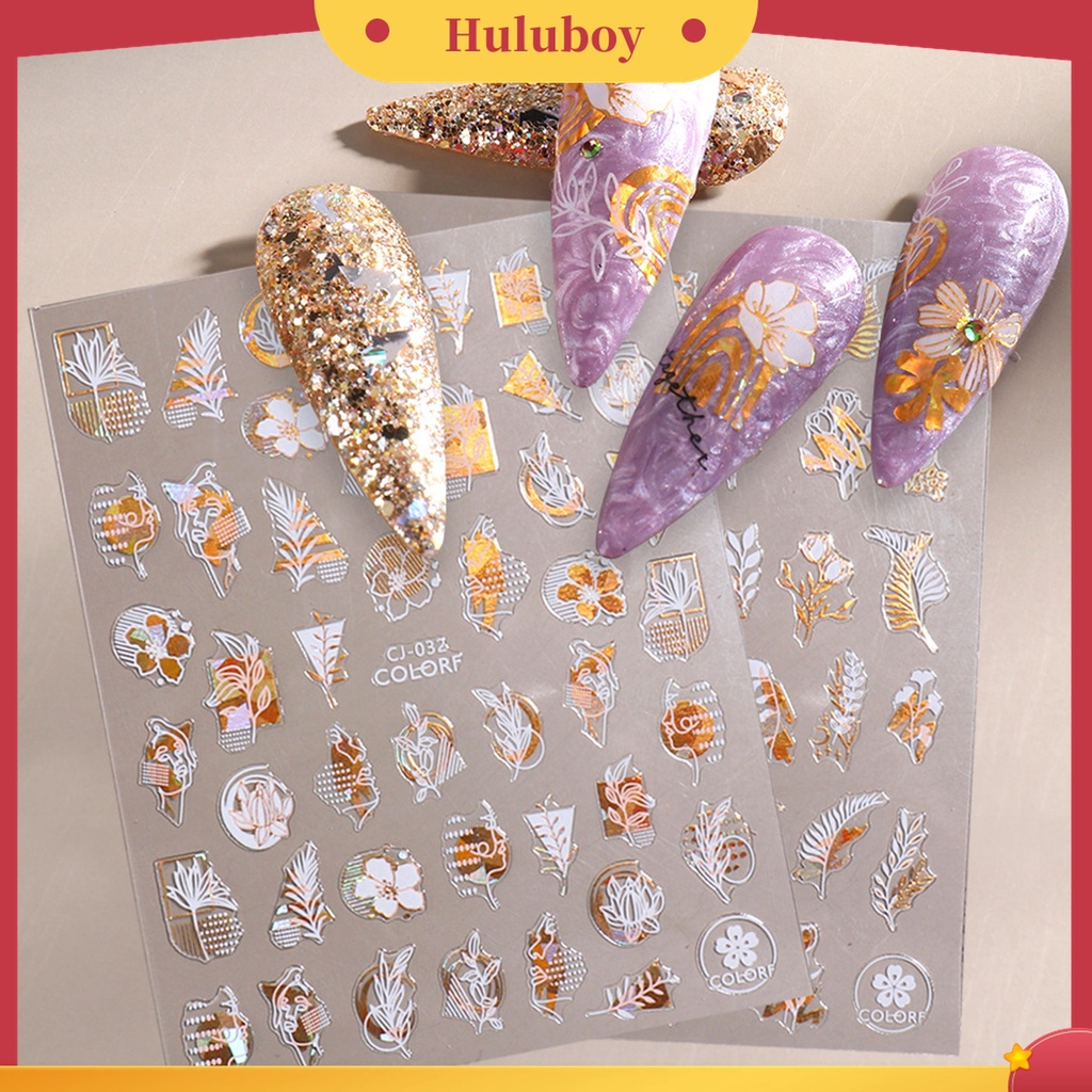 Huluboy Huluboy♡ Stiker Nail Art Dengan Perekat Untuk Manicure