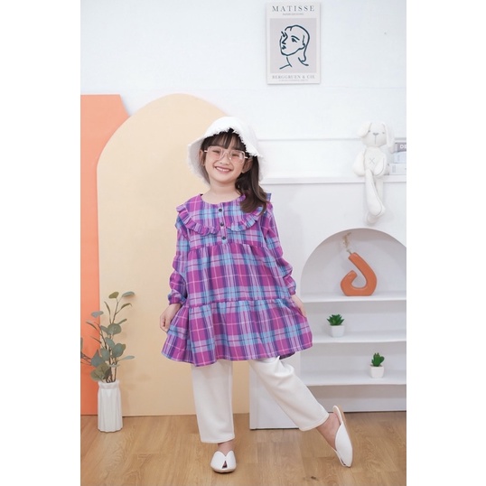 Tunik Zara Tunik Anak Flanel Neeca Kiddos Size 2,4,6,8,10 Tahun