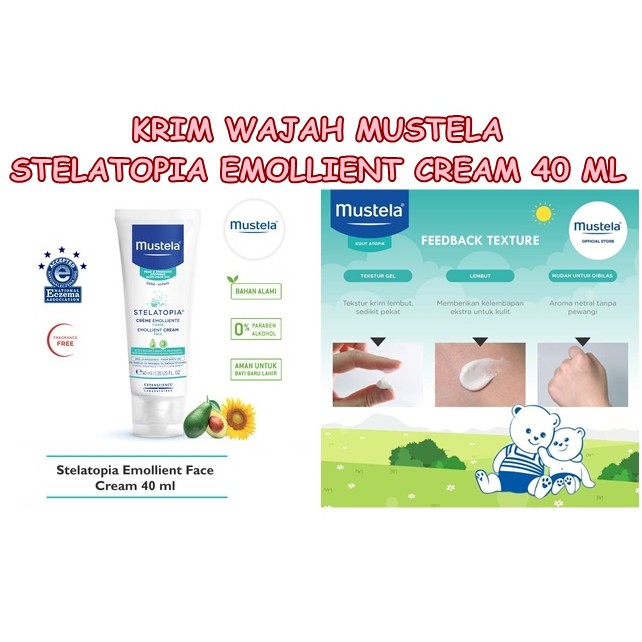 mustela stelatopia emollient face cream 40 ml