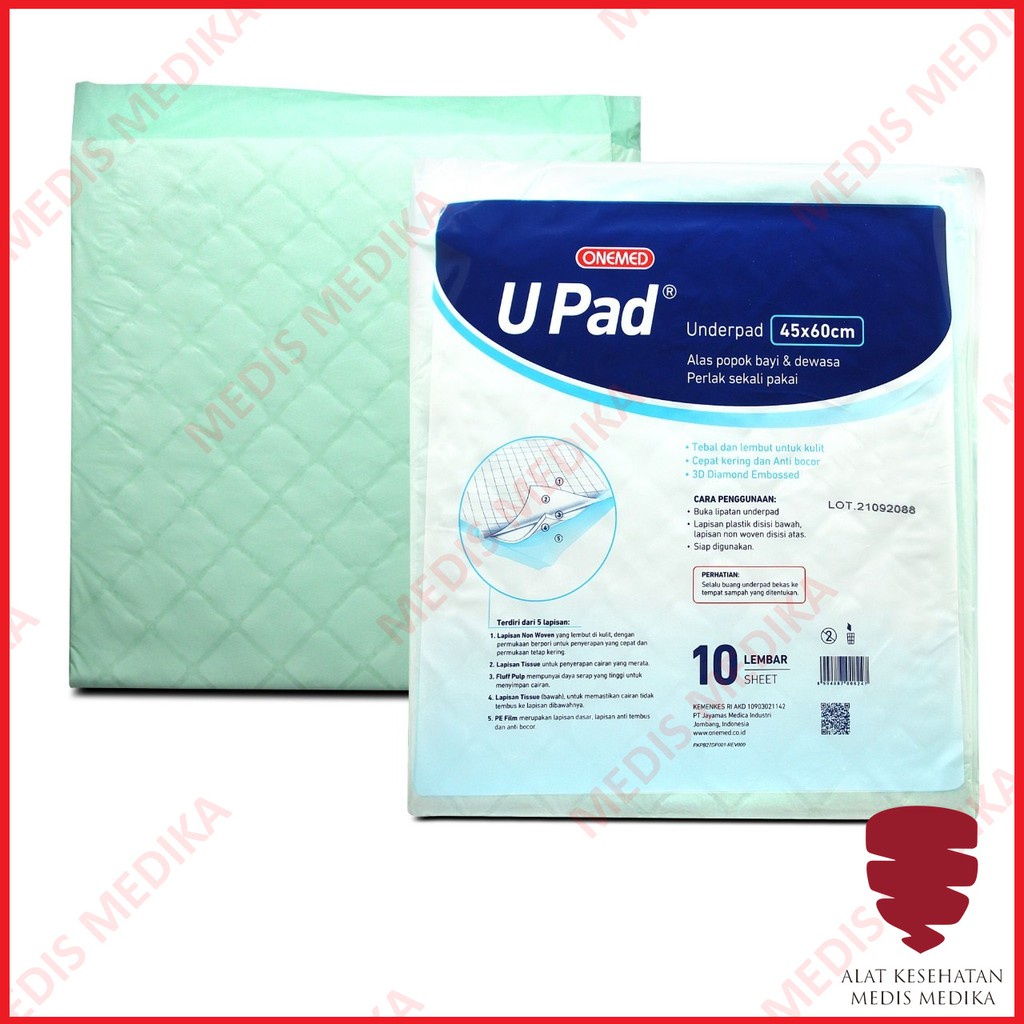 U Pad 45x60cm Onemed Underpad Alas Perlak Under Pad Popok Ompol  45 x 60 cm Isi 10 UPAD