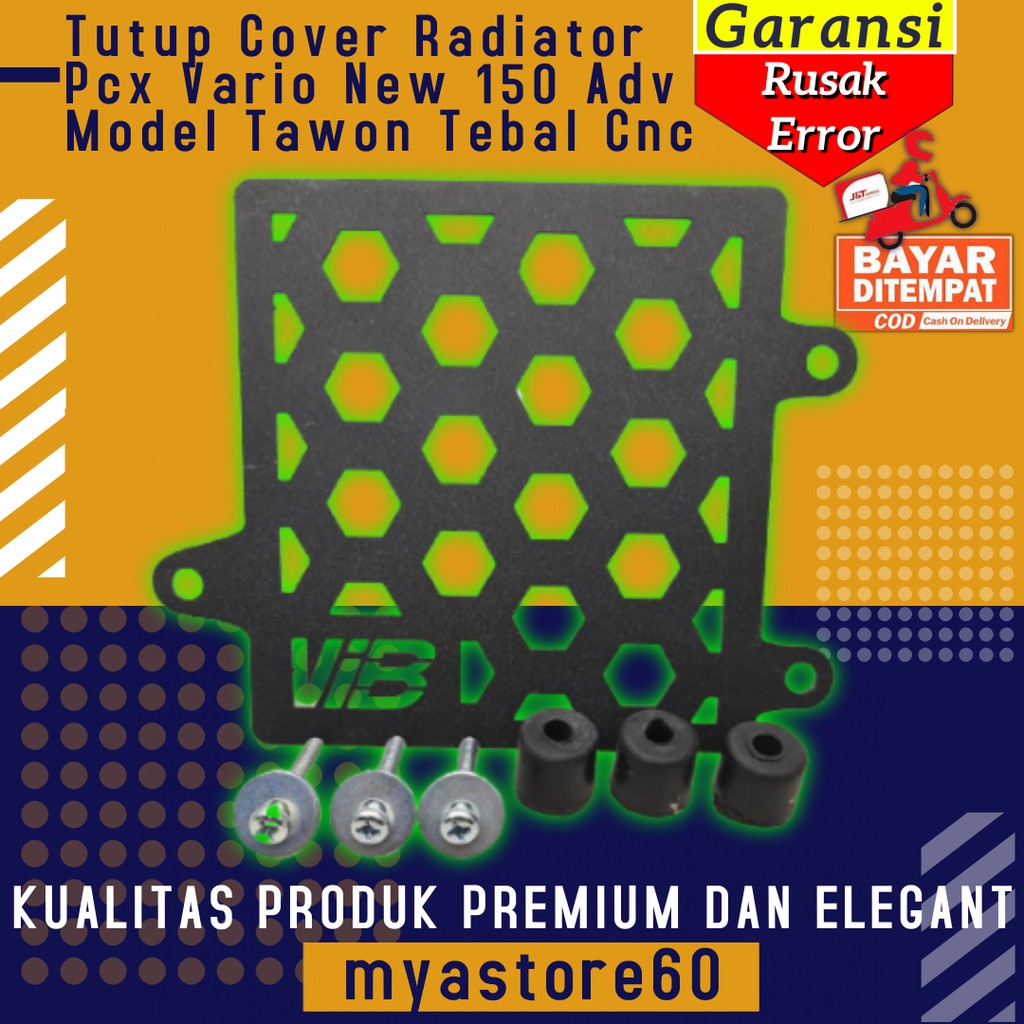 Tutup Cover Tameng Radiator Aksesoris Variasi Motor Pcx Vario New 150 Adv Model Tawon Tebal Cnc