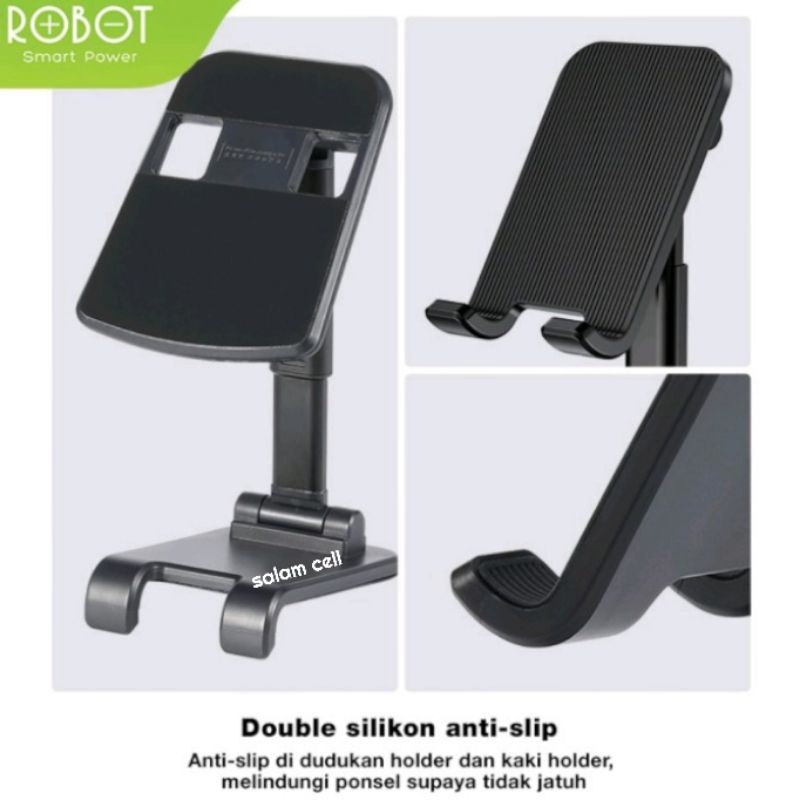 Dudukan Hp Universal Stand Holder ROBOT RT-US06 Tablet Smartphone Adjustable Stand Holder Original