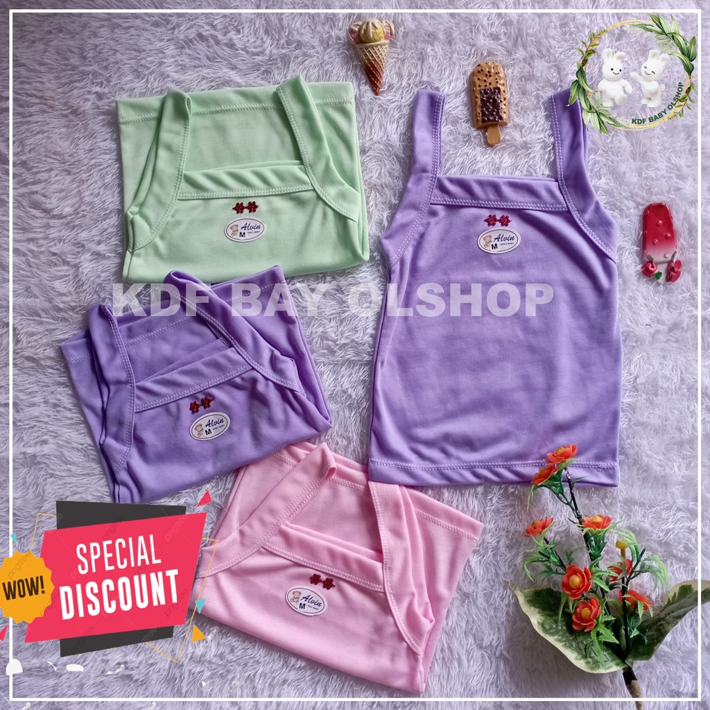 12 PCS TANK TOP 3 WARNA ANAK CEWE TANK TOP BAYI PEREMPUAN SINGLET ANAK DALAMAN ANAK CWE DALEMAN ANAK PEREMPUAN USIA 0 BULAN -4 TAHUN