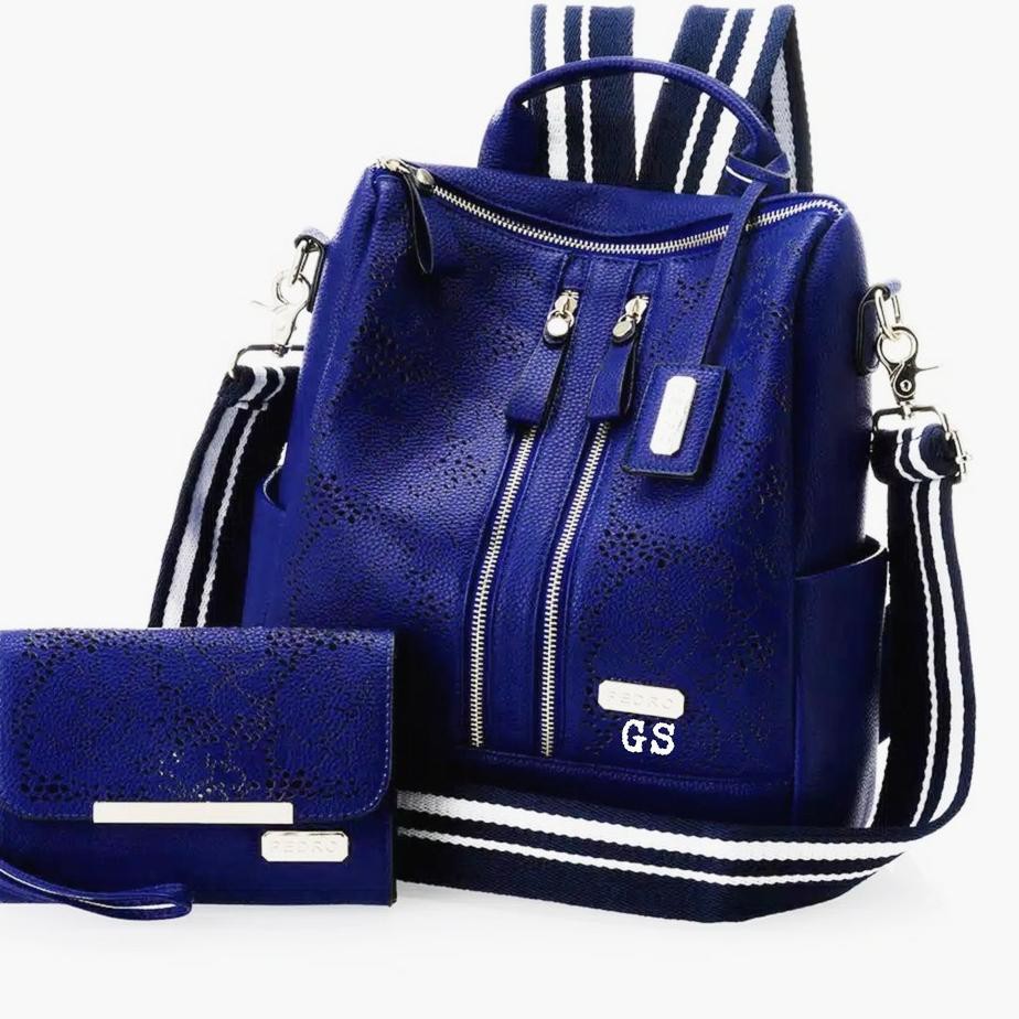 PVM MURAH MERIAH,.? Tas Ransel Kulit MOTIC DUO ZIP + POUCH + STRAP, Tas Murah, Bandung, Tas Wanita