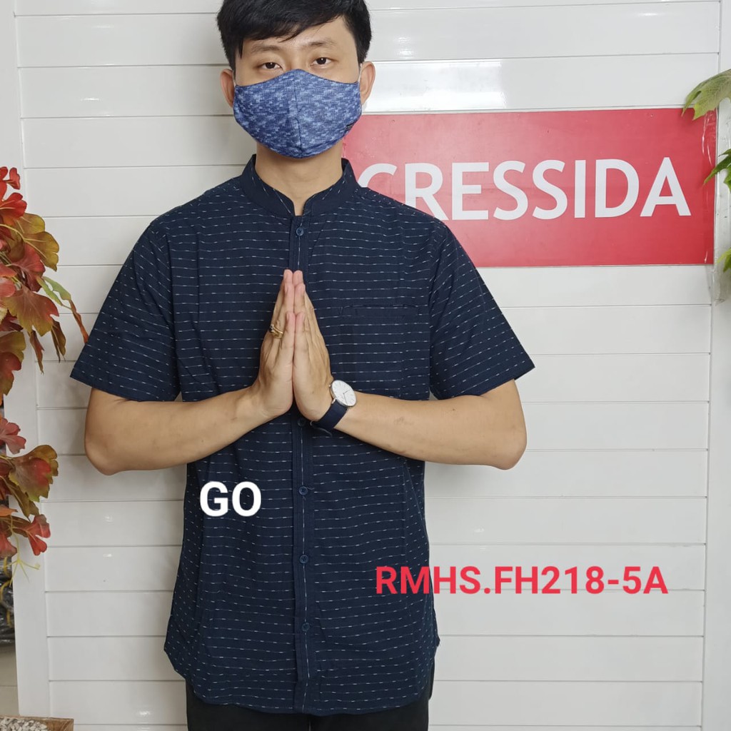 gos CRESSIDA KOKO/TAQWA Pakaian Pria Atasan Baju Muslim Kemeja Hem Slimfit Original Lengan Pendek