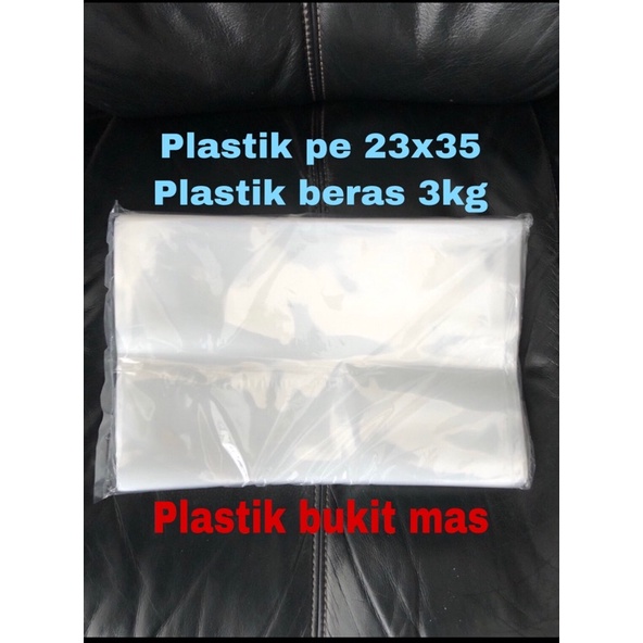Plastik pe 23x35 08 kantong plastik pe beras 3kg pe bening beras 3 kg